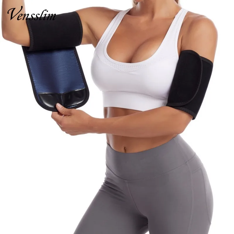 Vensslim النساء ساونا الذراع المتقلب عرق المشكل الفرقة ضغط الأكمام ساونا الأسلحة يلتف 2 حزمة ضيق الذراع المدرب للتمرين