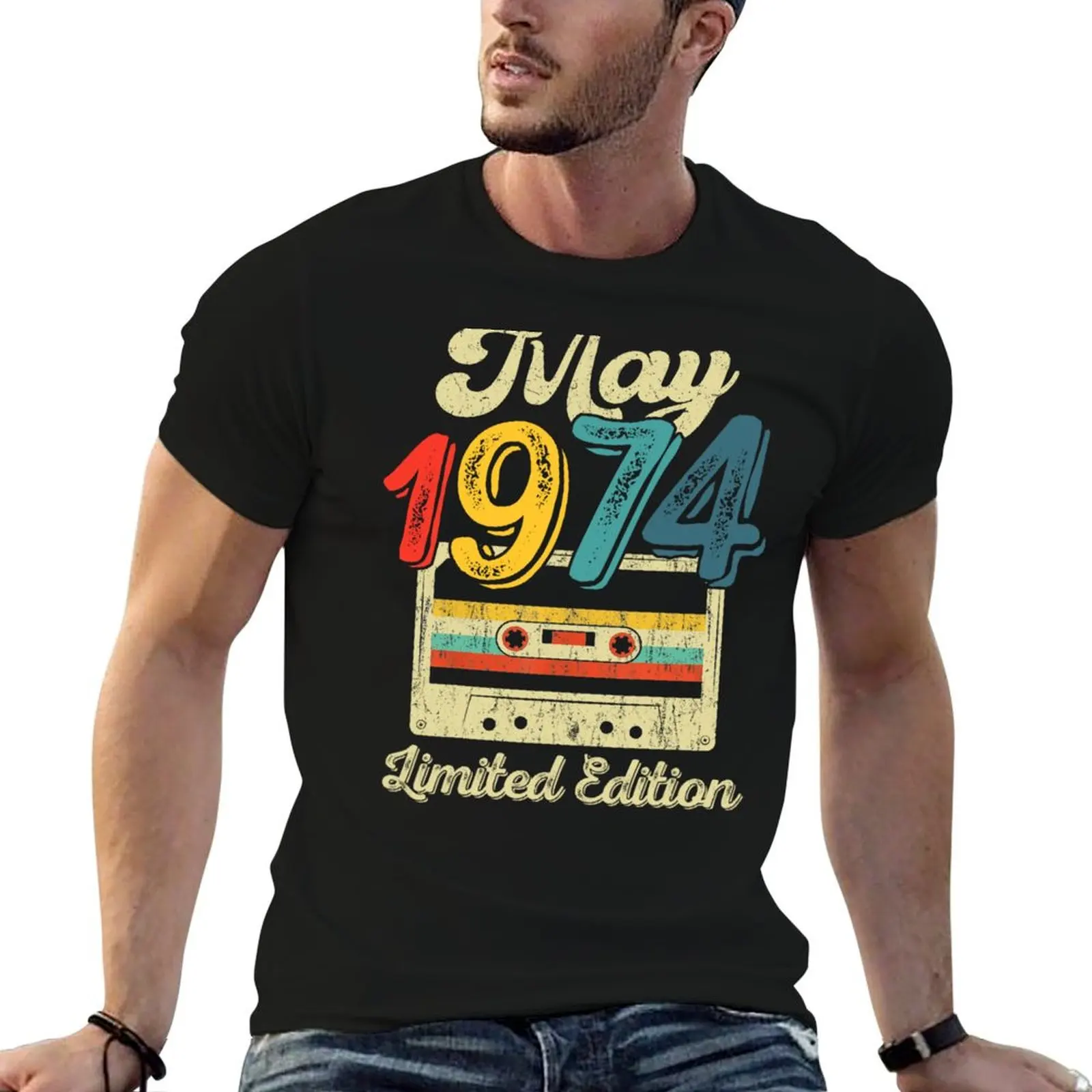 50 Years Old Gifts Retro May 1974 Cassette 50th Birthday T-Shirt oversizeds designer shirts customs mens t shirts casual stylish