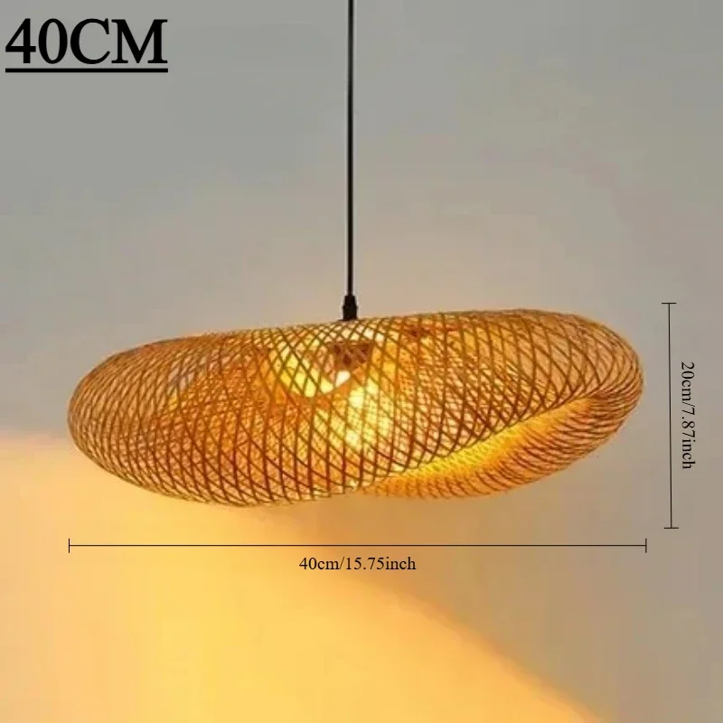 Handgemaakte hangende kroonluchter verlichting vintage bamboe weven LED hanglamp huis woonkamer keuken decor rotan geweven lamp