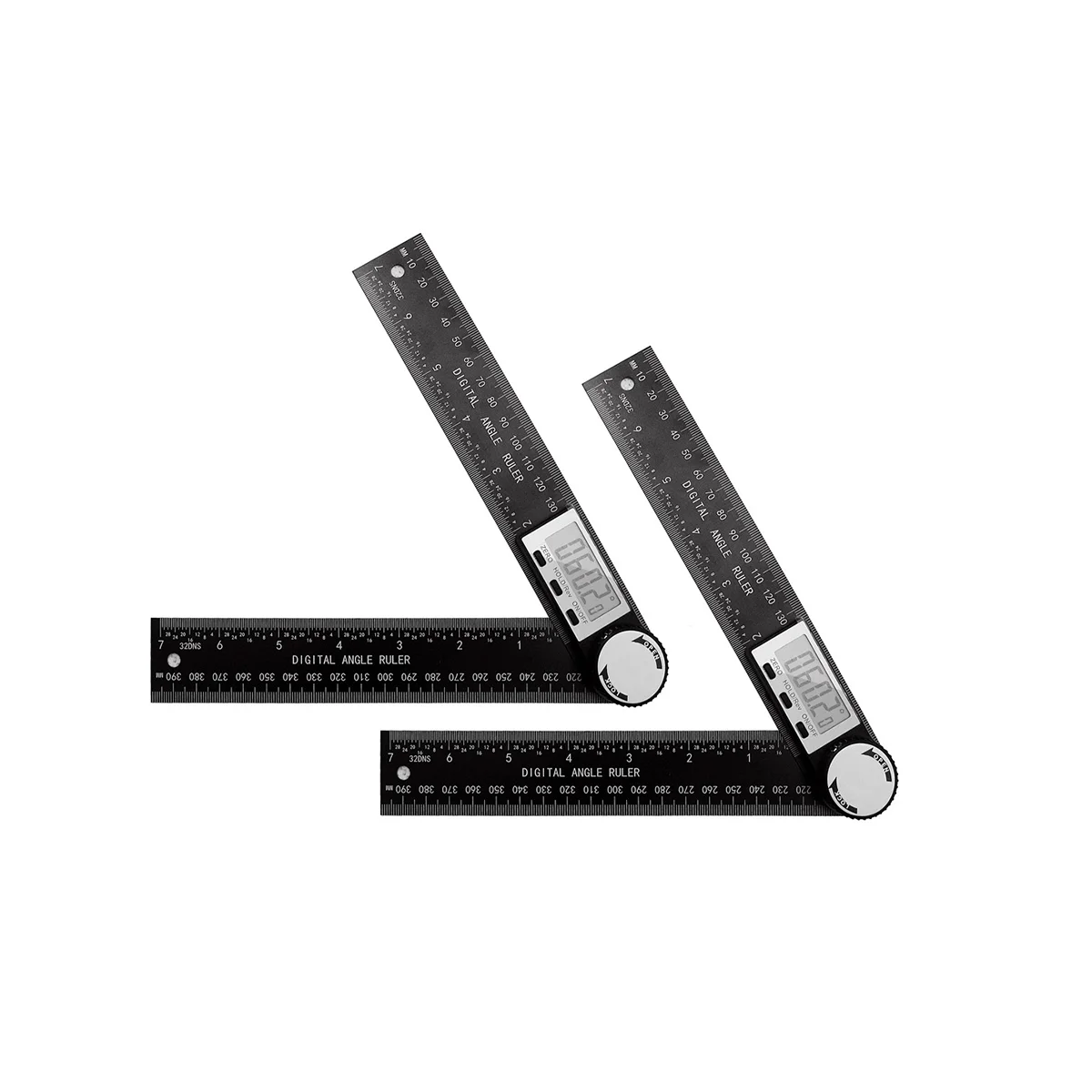 2 Pcs Digital Angle Finder Protractor 2 in 1 Angle Finder Ruler with LCD Display DIY Angle Measuring Tool