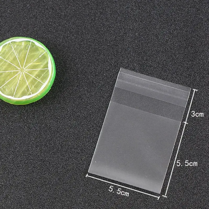 100Pcs/Set Semi Transparent Frosted Cookie Candy Bag Self-Adhesive Plastic