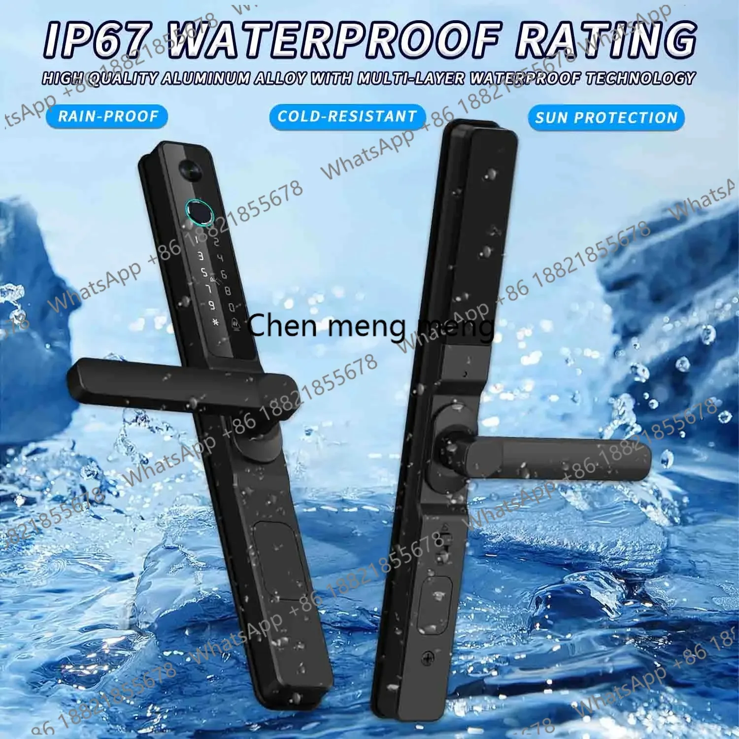 

IP66 Waterproof Outdoor Camera Aluminum Sliding Door Lock Tuya Wifi Fingerprint Biometric Digital Password Electronic Smart Lock