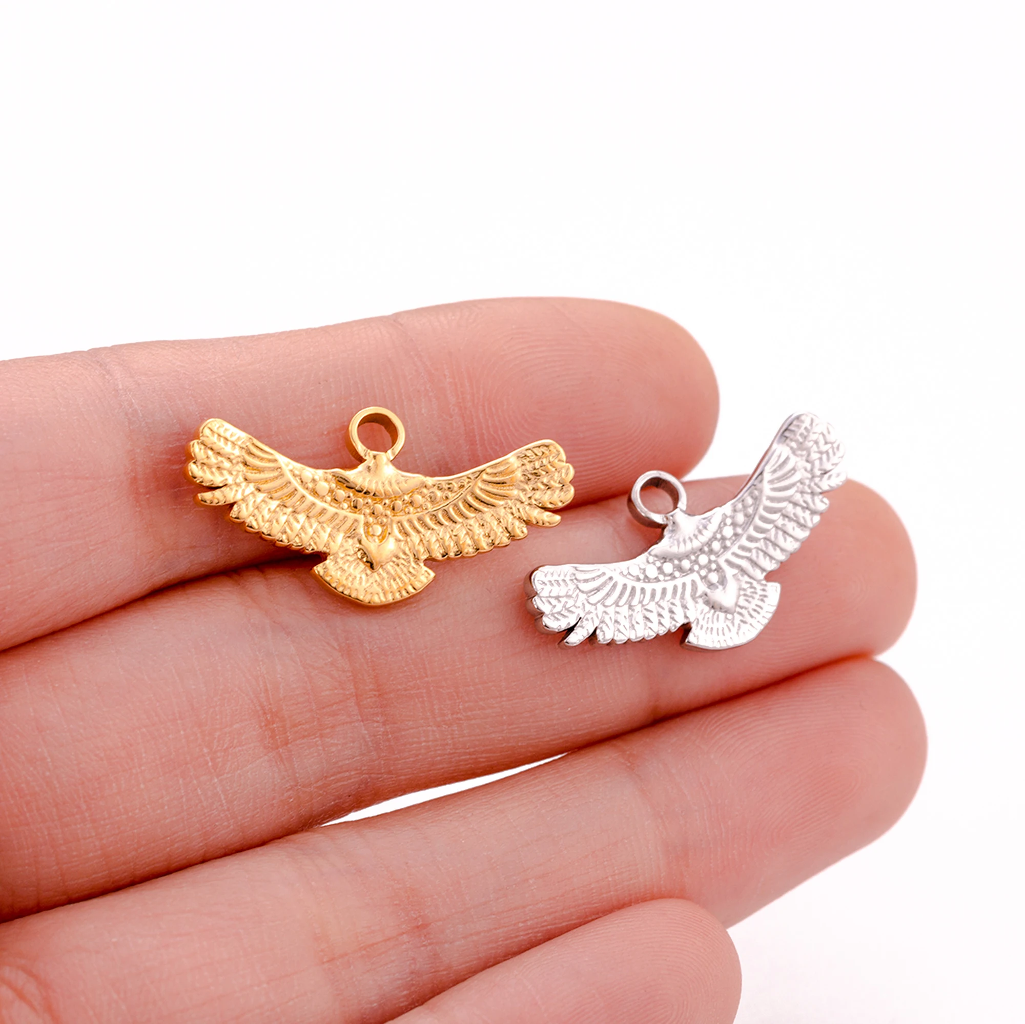 3Pcs/Lot Eagle Charms Jewelry Finding for Necklace Bracelet Earring Jewelry Making Pendants Stainless Steel Charm for Jewelry