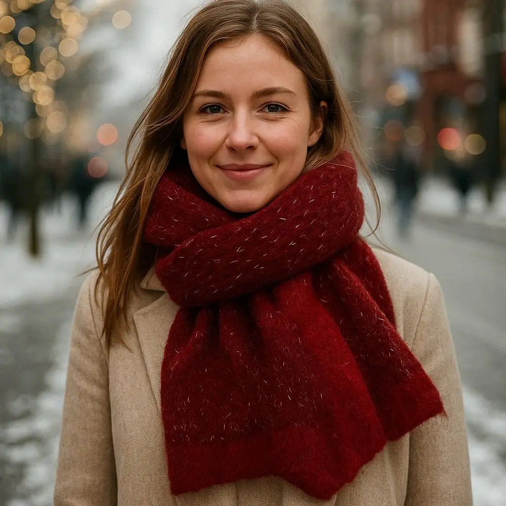 

Модный модный шерстяной вязаный шарф, корейский высококачественный осенне-зимний теплый шарф, утепленная универсальная термошаль для женщин