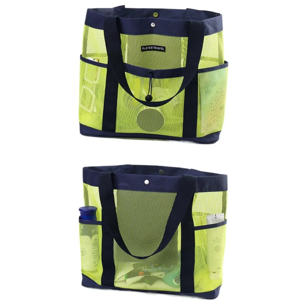 Large Capacity Mesh Toiletry Bag Multi purpose Quick Dry Beach Tote Bag Cosmetic Bag Light Weight Wash Storage Bag Summer