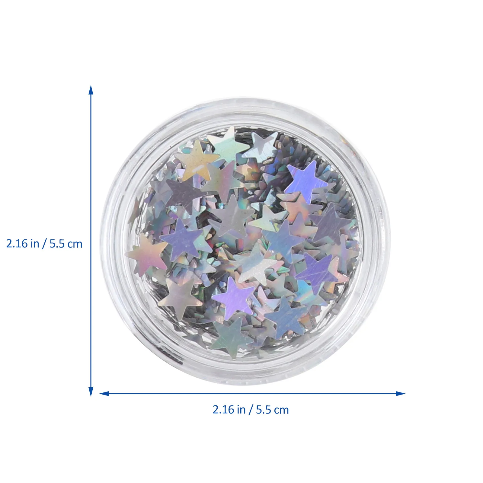 6 Box Silver Five Point Star Manicure Shining Pieces Plastic Lightweight Nail Art Decorations for DIY Salon Home Use