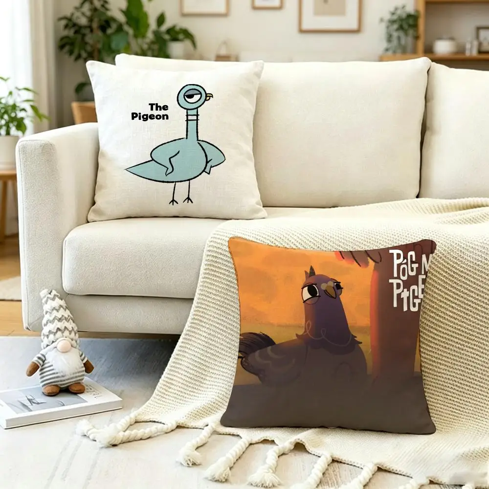 Anime P-Pog mo PigeonS Cushion Cover Anti-dustmite Pillowcase Invisible zipper silky short plush Sofa cushion cover