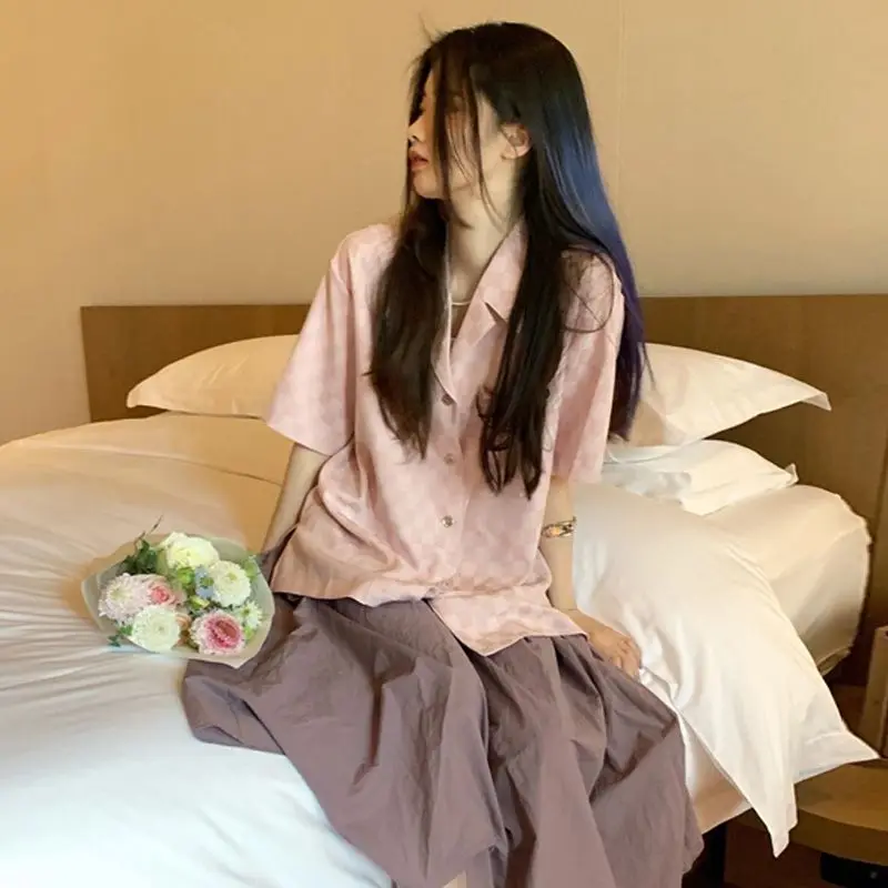 

Green Plaid Top Women Short Sleeve 2026 Hong Kong Chic Chinese Trend Niche Exclusive Shirt