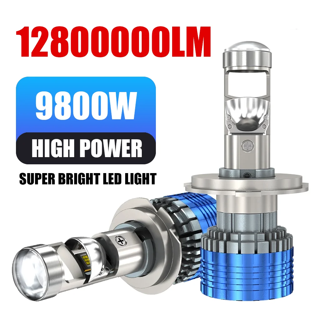 H7 Led Headlight Mini Lens Canbus H11 9005 9006 H4 LED Projector Bulb 9800W 12800000LM Auto Parts Motorcycle Lamps Light for Car