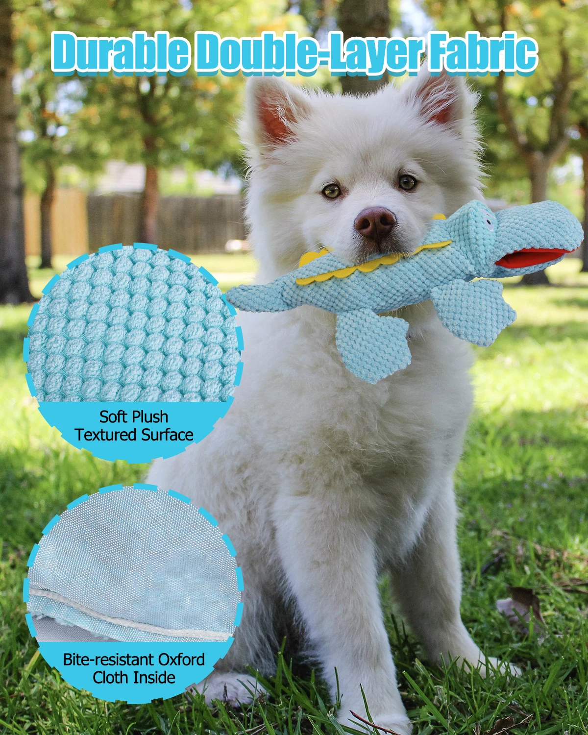 SCGK Dog toys giocattoli da masticare Interactive Cartoon Animal peluche a forma di alligatore giocattolo sonoro per cani rosicchiare digrignare i denti forniture per l'allenamento