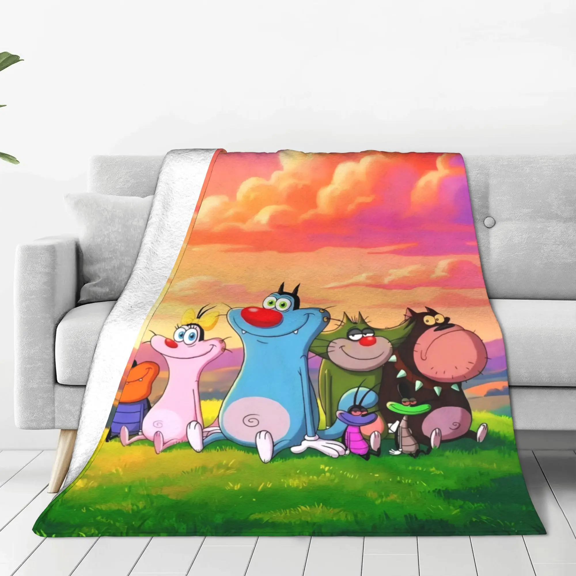 Oggy and the Cockroaches Blanket Summer  Breathable Ultra-Soft Throw Blankets For Sofa Couch  Plush Thin Quilt