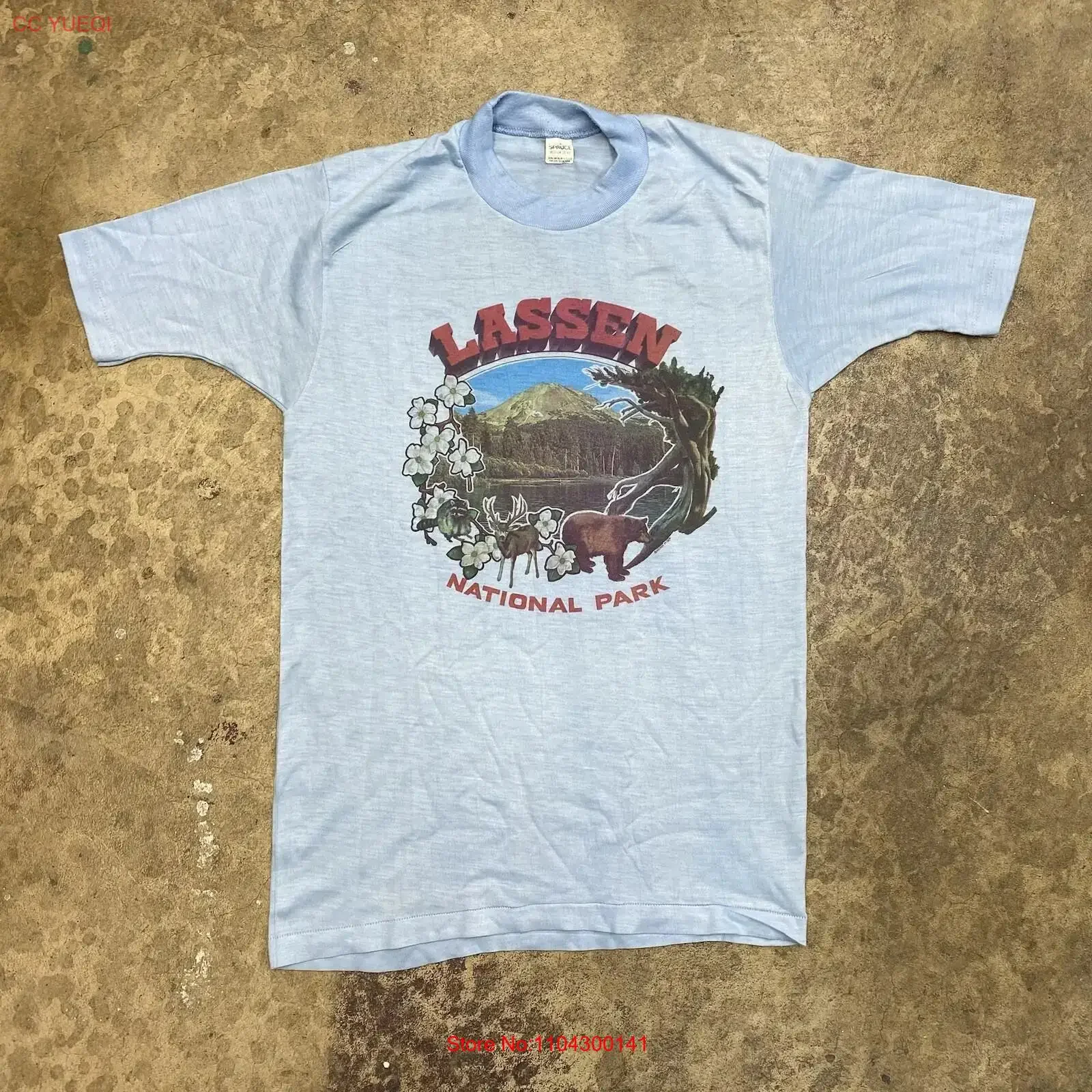 Vintage Lassen National Park T Shirt Medium Volcano Mayo Spruce 70s California vintage Washed Comfortable Top For Everyday Wear