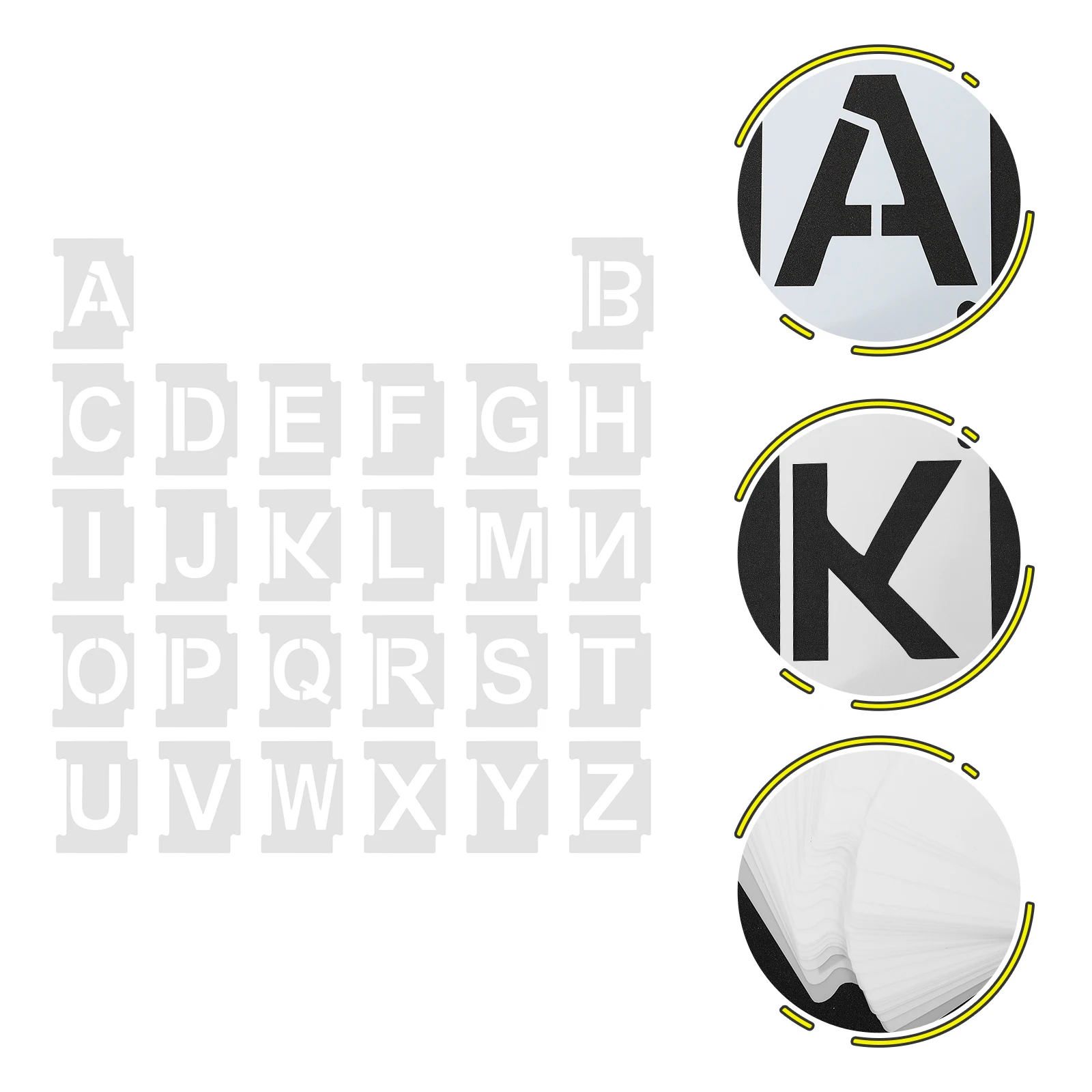 

26pcs Alphabet Painting Template Reusable Kids Stencil Durable Templates Art Education Tool