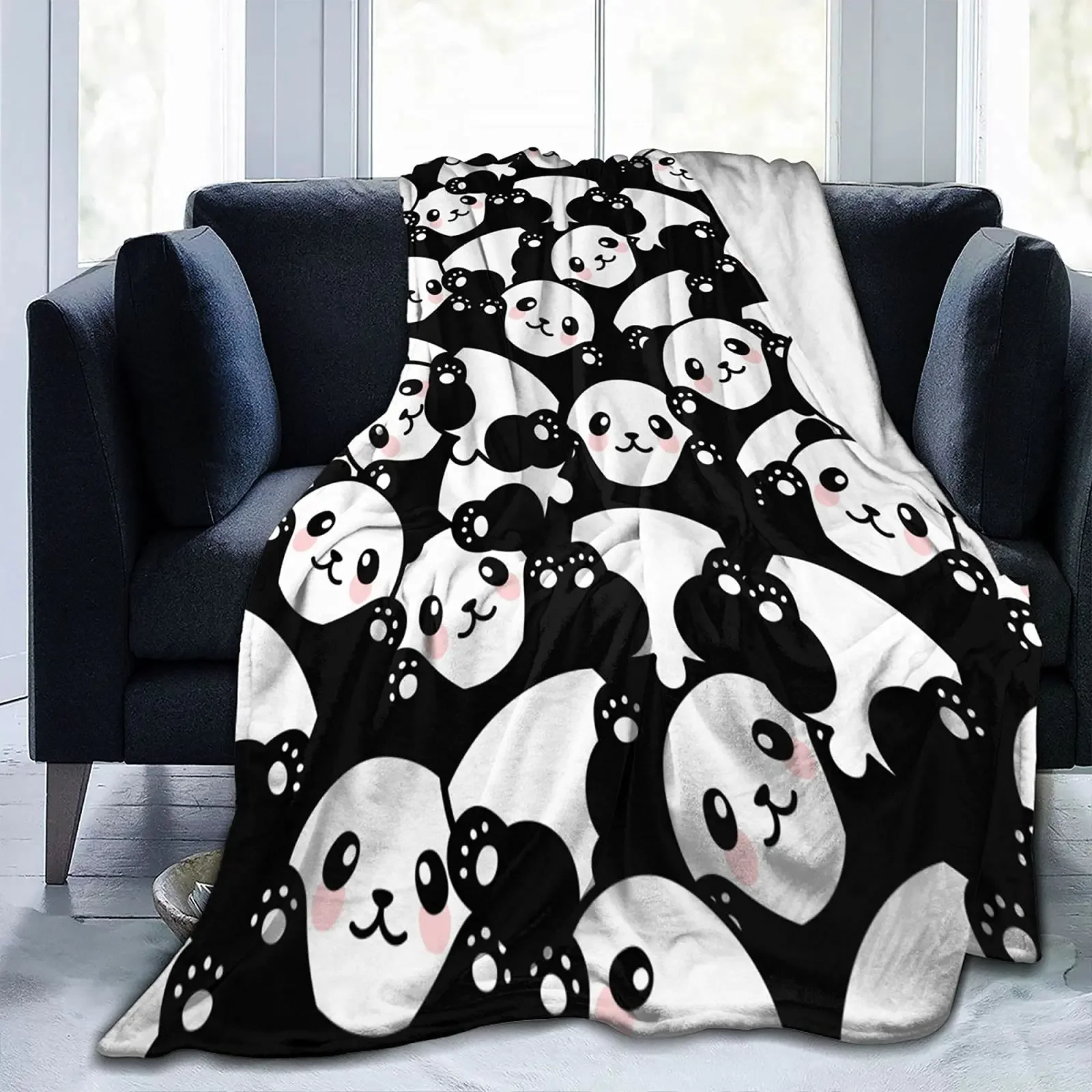 Panda Throw Blanket Soft Blankets Cute Lightweight Blankets Good Present for Kids and Child Bed Blankets All Season Warm Flannel