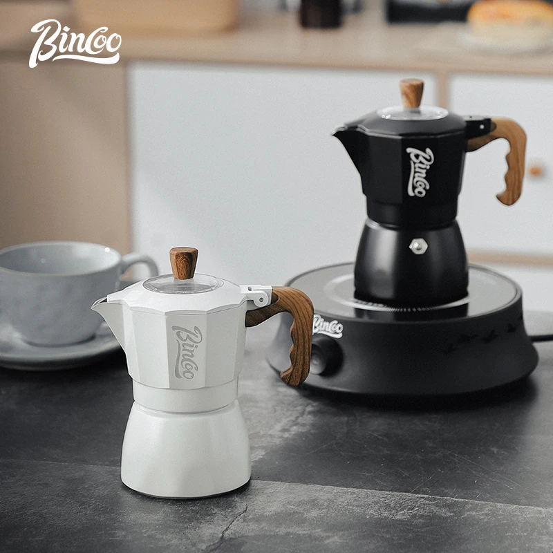 Bincoo Coffee Double Valve Moka Pot Household Coffee Pot Small Espresso Extraction Coffee Machine Appliance New Multi-person