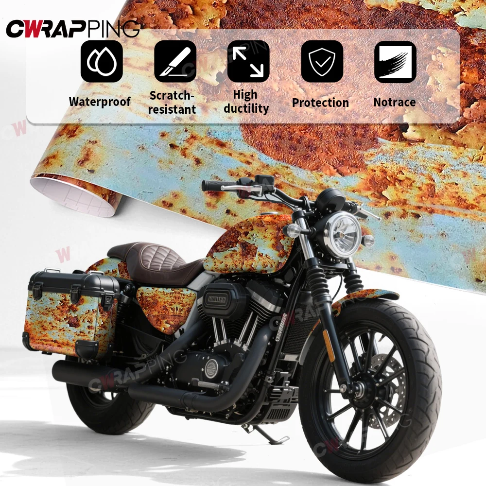 Filme de vinil adesivo ferrugem camuflagem filme impermeável papel de vinil automotivo para acessórios de ajuste de carro suprimentos filmes de corpo de carro