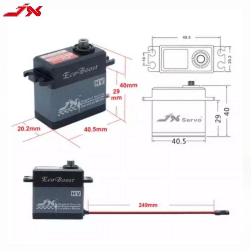 

JX Servo Ecoboost CLS6336HV 36KG Большой крутящий момент 180 градусов Цифровой сервопривод без сердечника с ЧПУ для радиоуправляемых моделей вертолетов