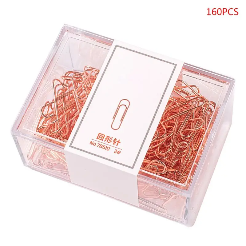 160pcs Mini Metal Paper Clips Bookmarks Photo Letter Binder Clip Stationery Office Supplies