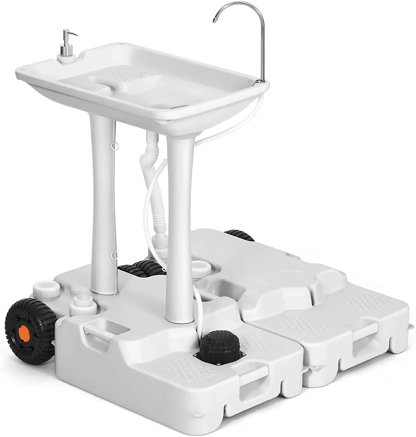 Portable Hand Wash Stand Camping Sink Hand Washing Station New HDPE Foot Pump Water Tank Camping Sink