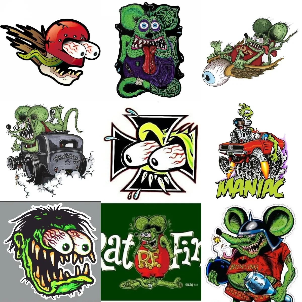 

Rat Fink Terror Exaggeration Creative Stickers Accessories for Decorate Bumper Car Window Motorcycle Off-road Wall Table Bicycle