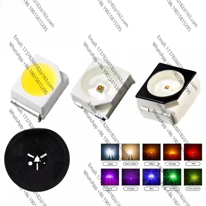 100 pçs/lote SMD LED Diodos 3528 1210 Diodo SMD LED Diodo Kit Verde VERMELHO Branco QUENTE GELO Azul Amarelo Rosa Roxo-UV Laranja rgb