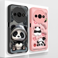 Panda Case For Redmi A3 4G Full Coverage Cute Bumper Soft Smooth Liquid Silicone Funda Model 23129RN51X Shockproof Back Covers