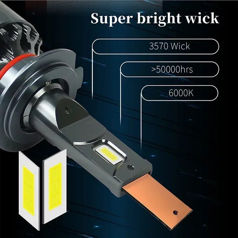 Car Headlamp Bulbs For 2006 2007 2008 2009 2010 Jeep Compass LED Headlight Low Beam High Beam 12V 6000K Light Lamp Accessories