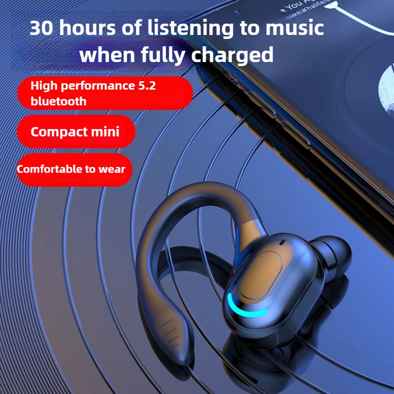 

120H Playtime Bluetooth Earphones Wireless Sports Earbuds W/Earhook, Waterproof HD Stereo Earphones for Running Gym