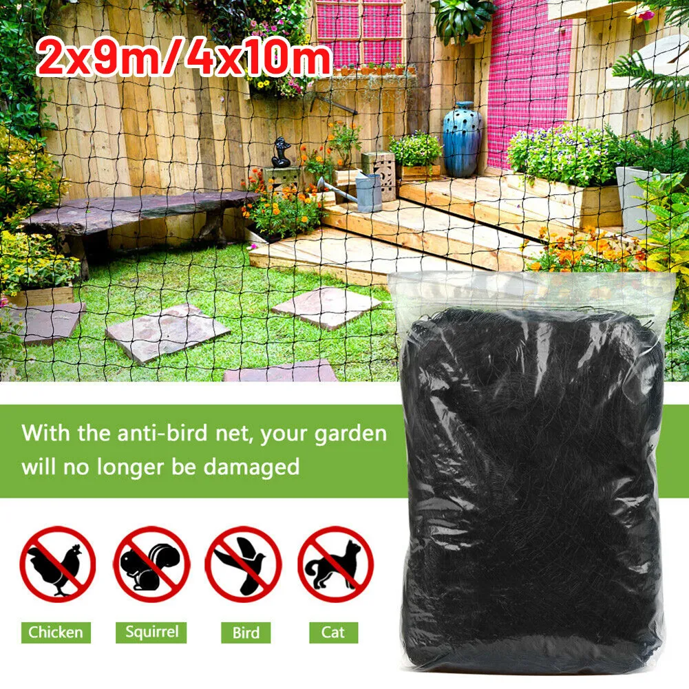 1pc Protective Net 2X9M 4x10m Anti-bird Garden Orchard Polyethylene Mesh Anti-bird Netting Nylon Plant Outdoor Cover Tool Parts