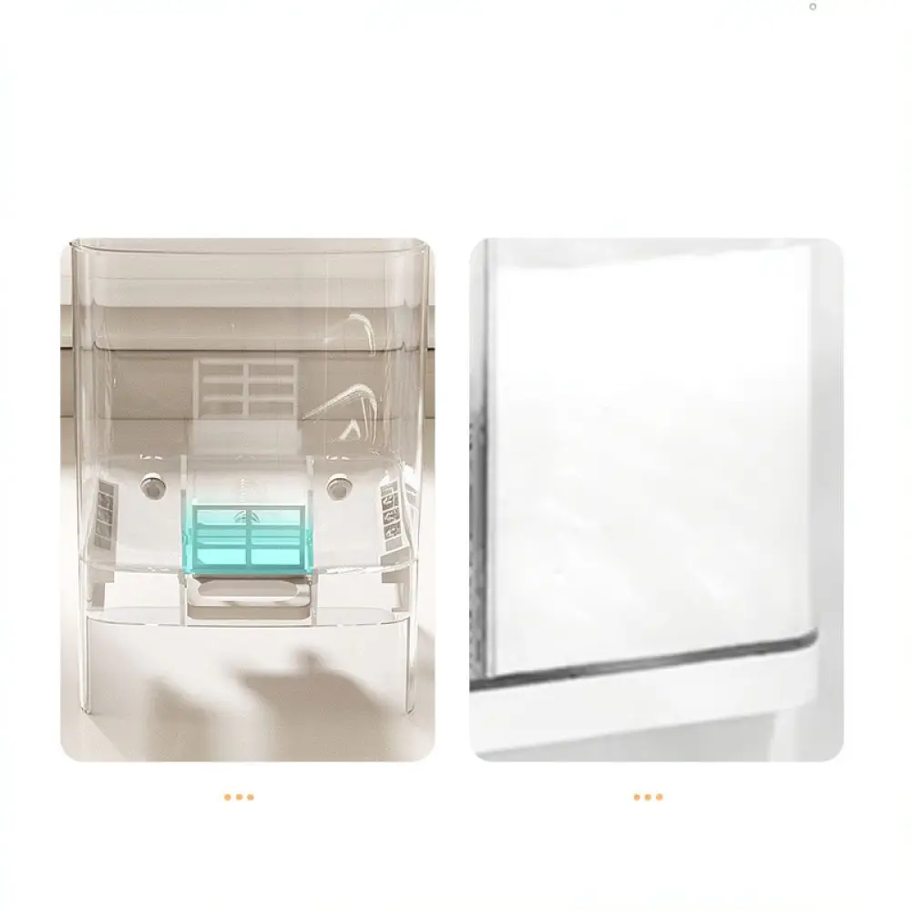 Press Style Detergent Powder Dispenser Wall Mount Storage Case Clear Container Moisture Proof For Laundry Supplies view 3