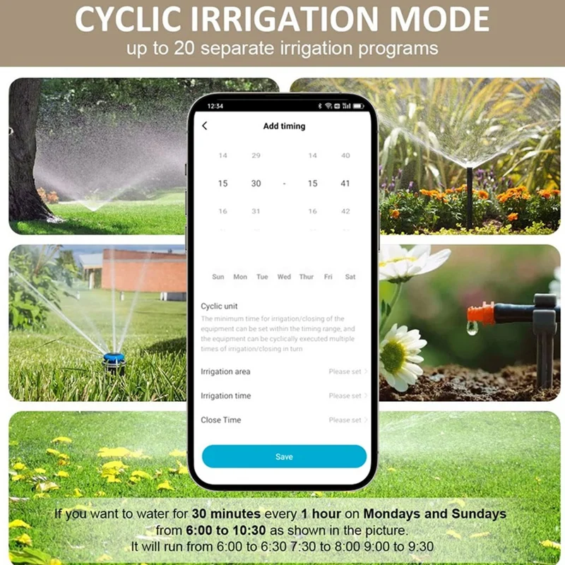 HOT-Tuya Wifi Smart Irrigation Watering System 2 Zone Rain Delay Smart Garden Watering Timer BT Automatic Irrigation Timer