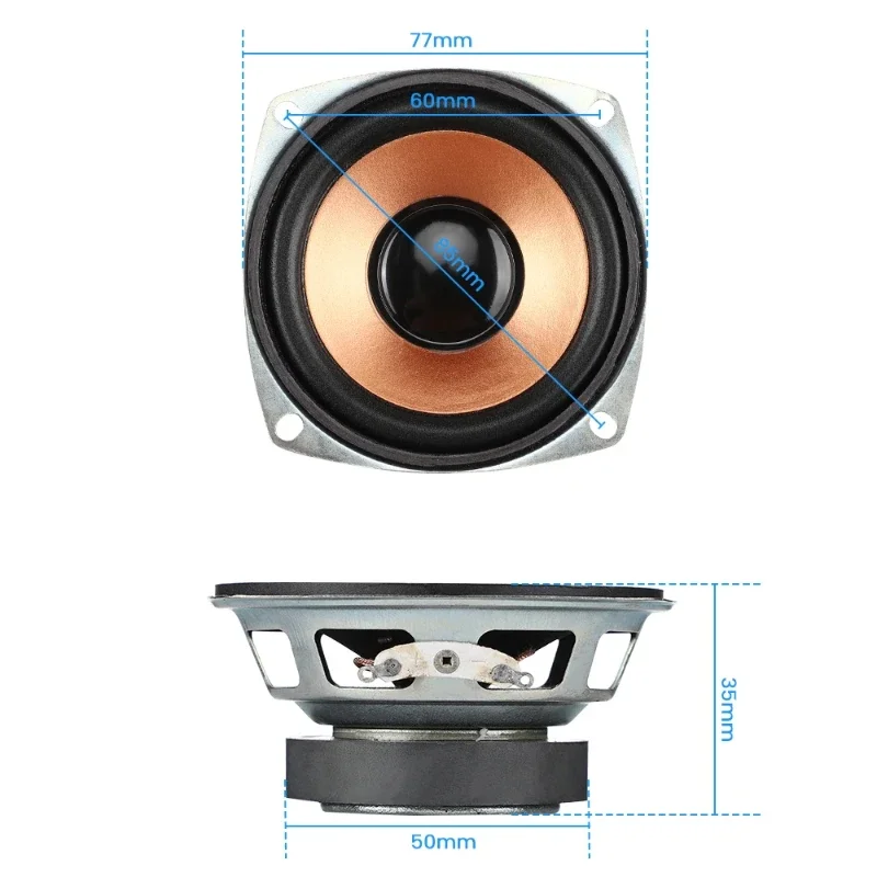 SOTAMIA 2 шт. 3-дюймовый аудиодинамик 4 Ом 10 Вт средний басовый динамик сабвуфер Hi-Fi громкоговоритель музыка усилитель звука домашний кинотеатр