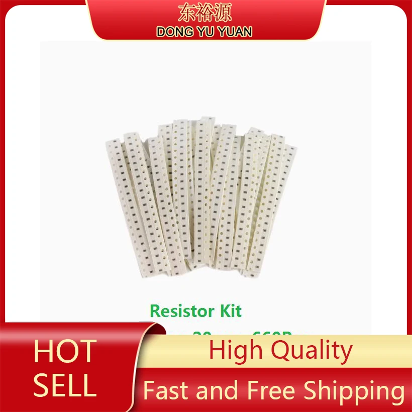 33valuesX 20pcs=660pcs Sample Kit 10R 22R 47R 62R 82R 1K 12K 18K 33K 43K 51K 75K 200K 300K 390K 0805 SMD Resistor 1ohm-1M Ohm 1%