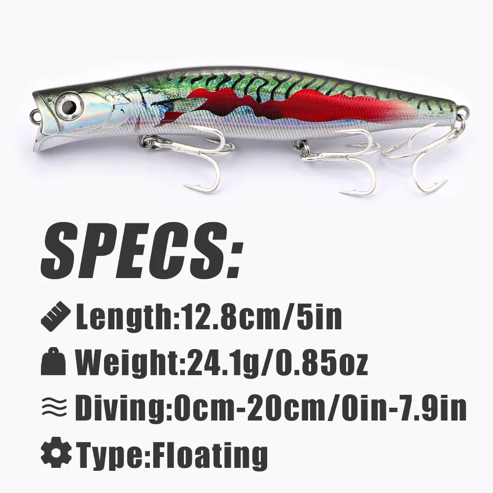 B&U 124mm Minnow Hard Lure Seabass Floating Wobbler Hard Bait Jerk Fishing Lure Weight Transfer Long Casting Hooks