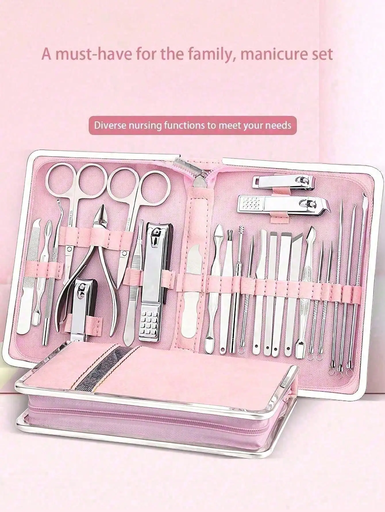 

Nail Clipper Set, Manicure Set, Stainless Steel Professional Pedicure Set, Nail Care Tools For Fingernails And Toenails, Portable For Home, Office, Outdoor Travel