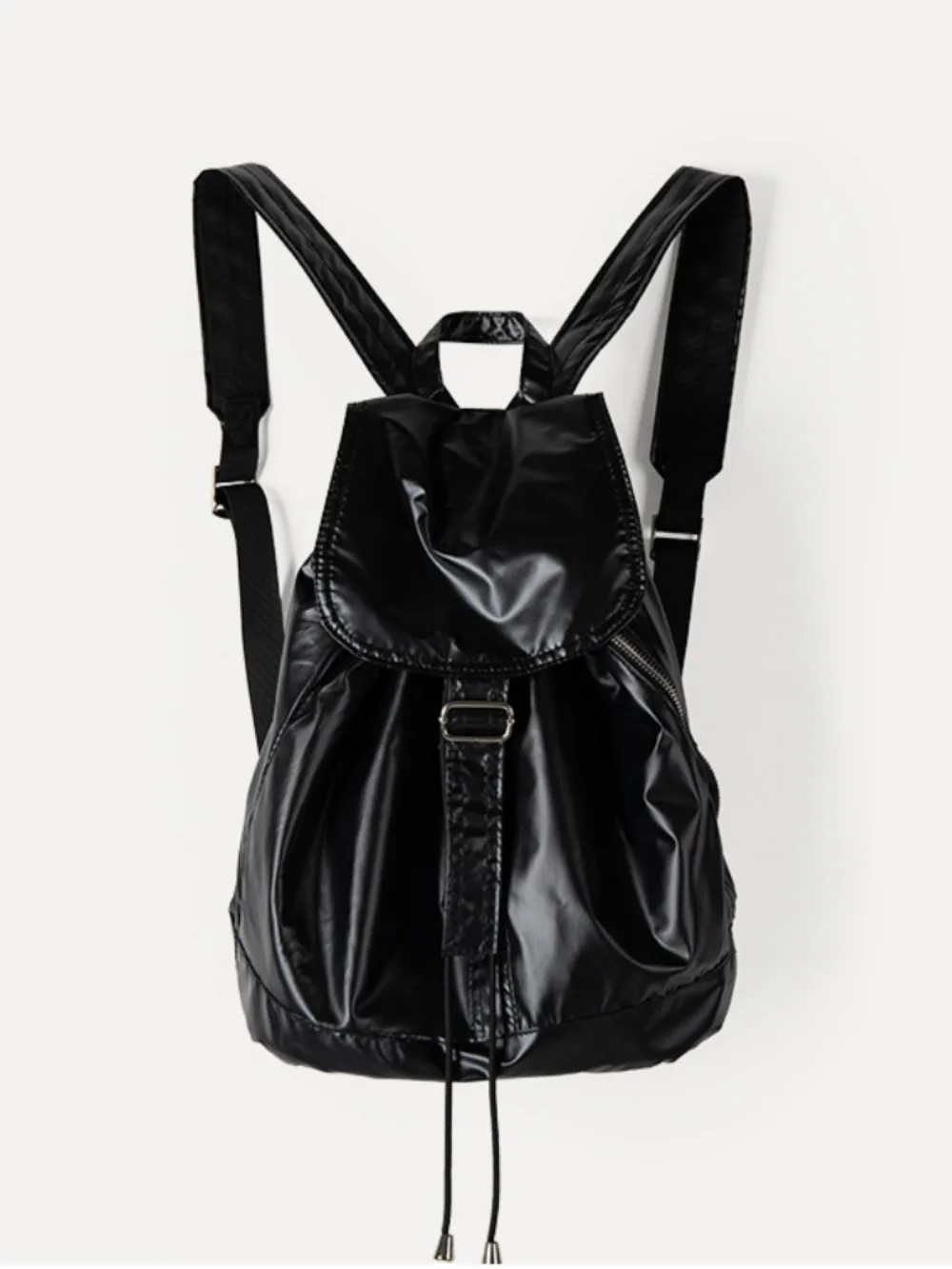 Casual Commuter Practical Soft Leather Purses All-match Drawstring Versatile Lazy Minority Backpacks Large Capacity Trave Bags