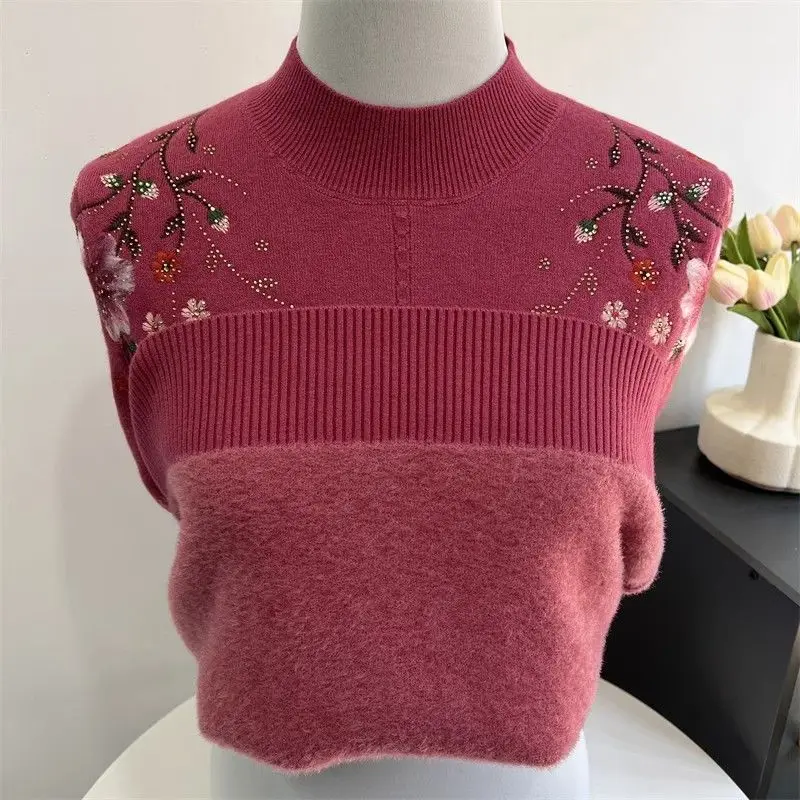 

Sweater Women Trends 2026 Winter Clothes Woman Jersey Long Sleeve Warm Pullovers Tops Thick Middle Aged Mother Knitwear Jumper