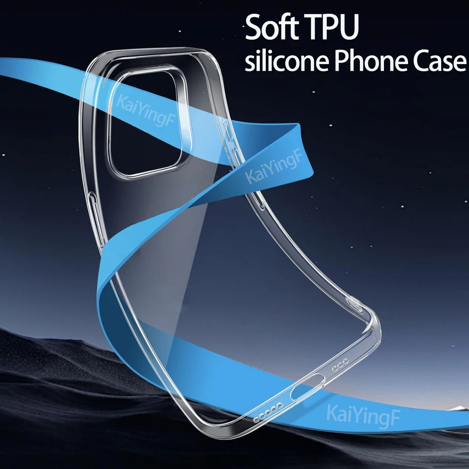 Funda Lujosa Transparente para iPhone 16 15 11 12 13 14 Pro Max Silicona TPU Suave para iPhone XR XS Max 8 Plus 4