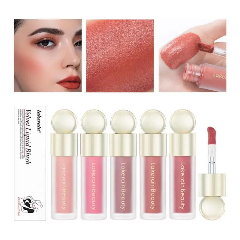 Blush Stick liquido con cuscino contorno liquido naturale per il viso fard Pigment Lasting Cheek Tint Cream Blush Makeup