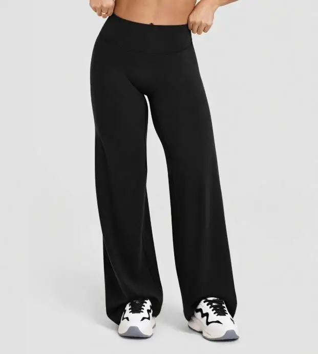 

Women's wide leg yoga pants, high waist straight leg, high stretch sports pants, 2026 new spring and summer women's clothing