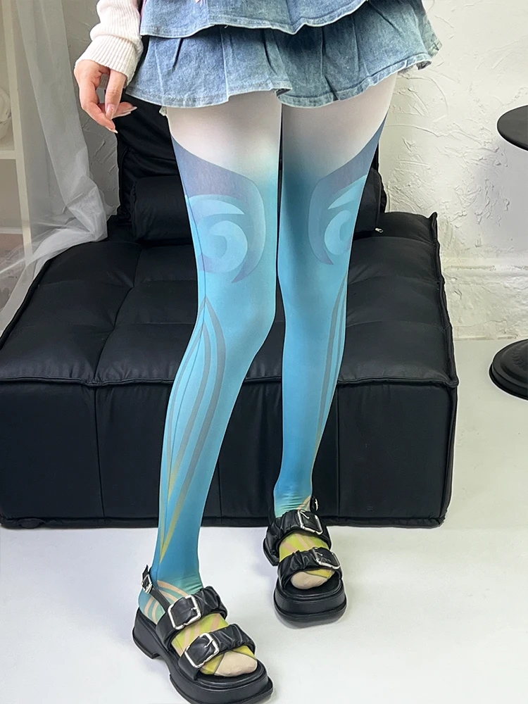 Two-dimensional female sexy tights fashion Harajuku printed anime pantyhose Kawaii cute girl Lolita JK socks cosplay multi-style