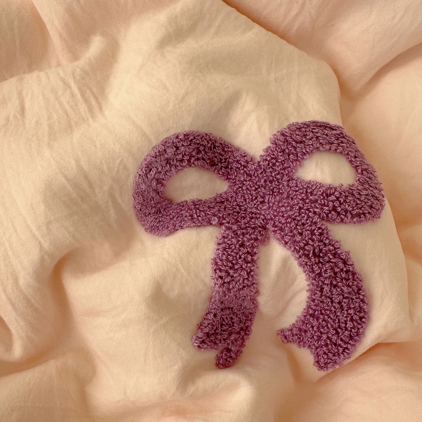 3-teiliges Bettlaken-Set mit Chut-Bowknot-Stickerei, Bettbezug-Set, bequemes Bettwäsche-Set, Tagesdecke für alle Jahreszeiten – Detail 13