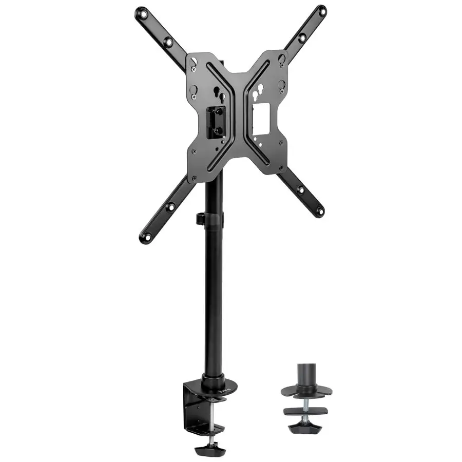 

Ultra Wide TV Desk Mount for up to 55 inch Screens Weighing 66 lbs, Full Motion Height Adjustable Single Television Stand, Black