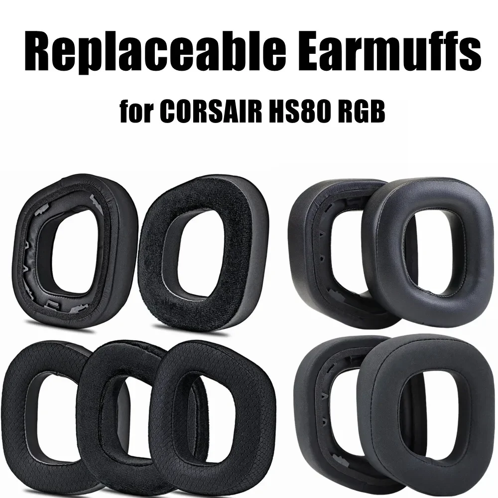 

Replacement Earpads Headband for Corsair HS80 RGB Headphones Ear Cushion Sleeve Cover Earmuffs