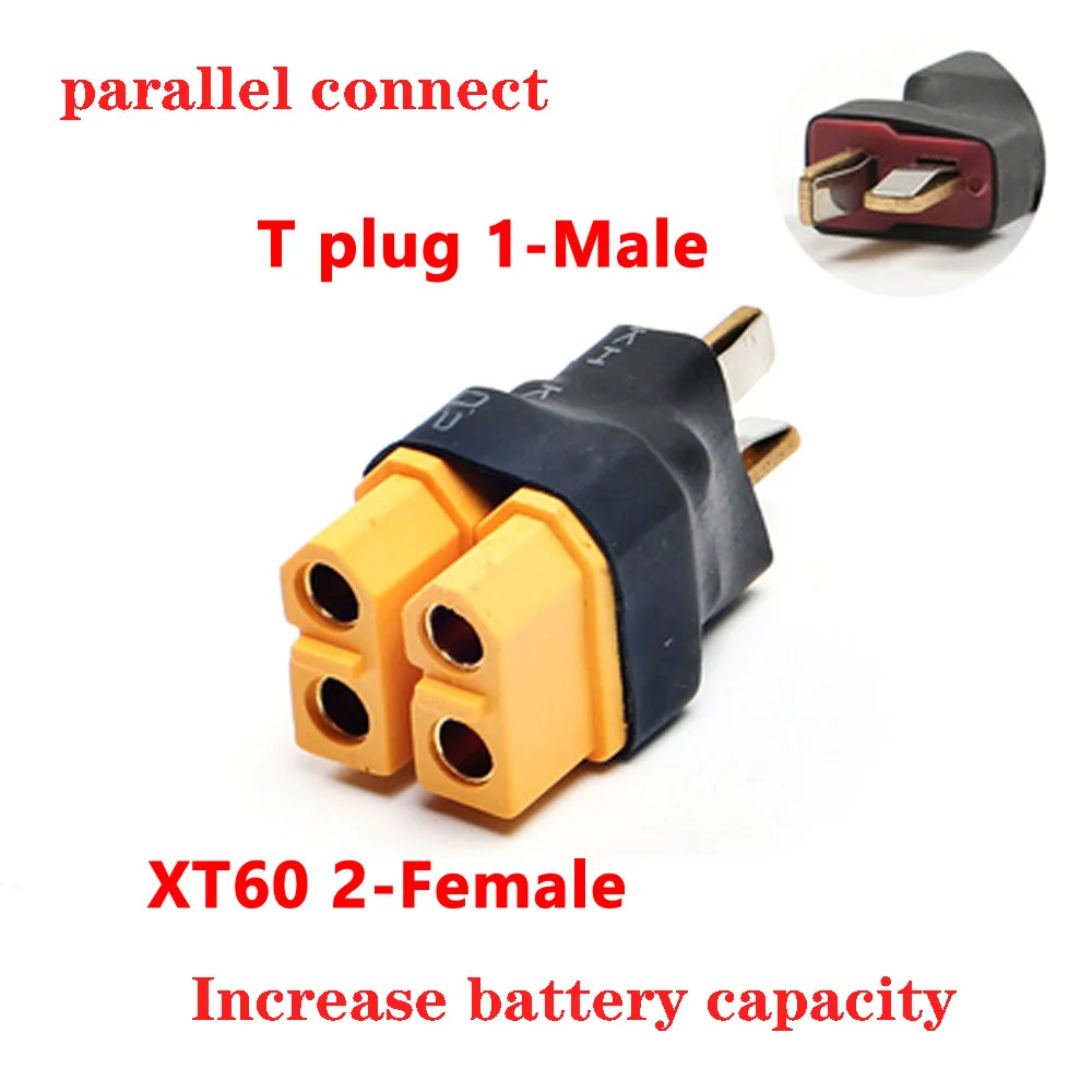 1pcs XT90 XT60 T Plug 1 Female to 2 Male Parallel / Series Adapter Lipo Battery Converter Connector Plug For RC Car Plane Parts