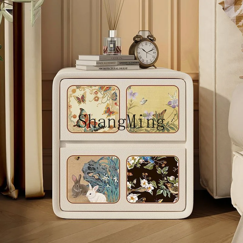 

FG bedroom solid wood home premium storage bedside table home small bedroom storage cabinet