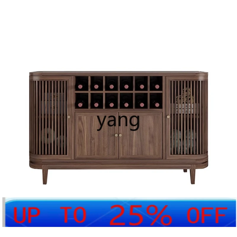 LTT new Chinese style solid wood dining side wine cabinet tea storage storage display cabinet integrated