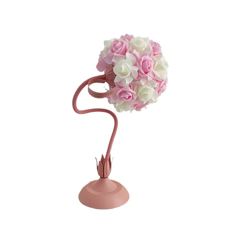 

Creative simple rose desk lamp bedroom bedside lamp girl