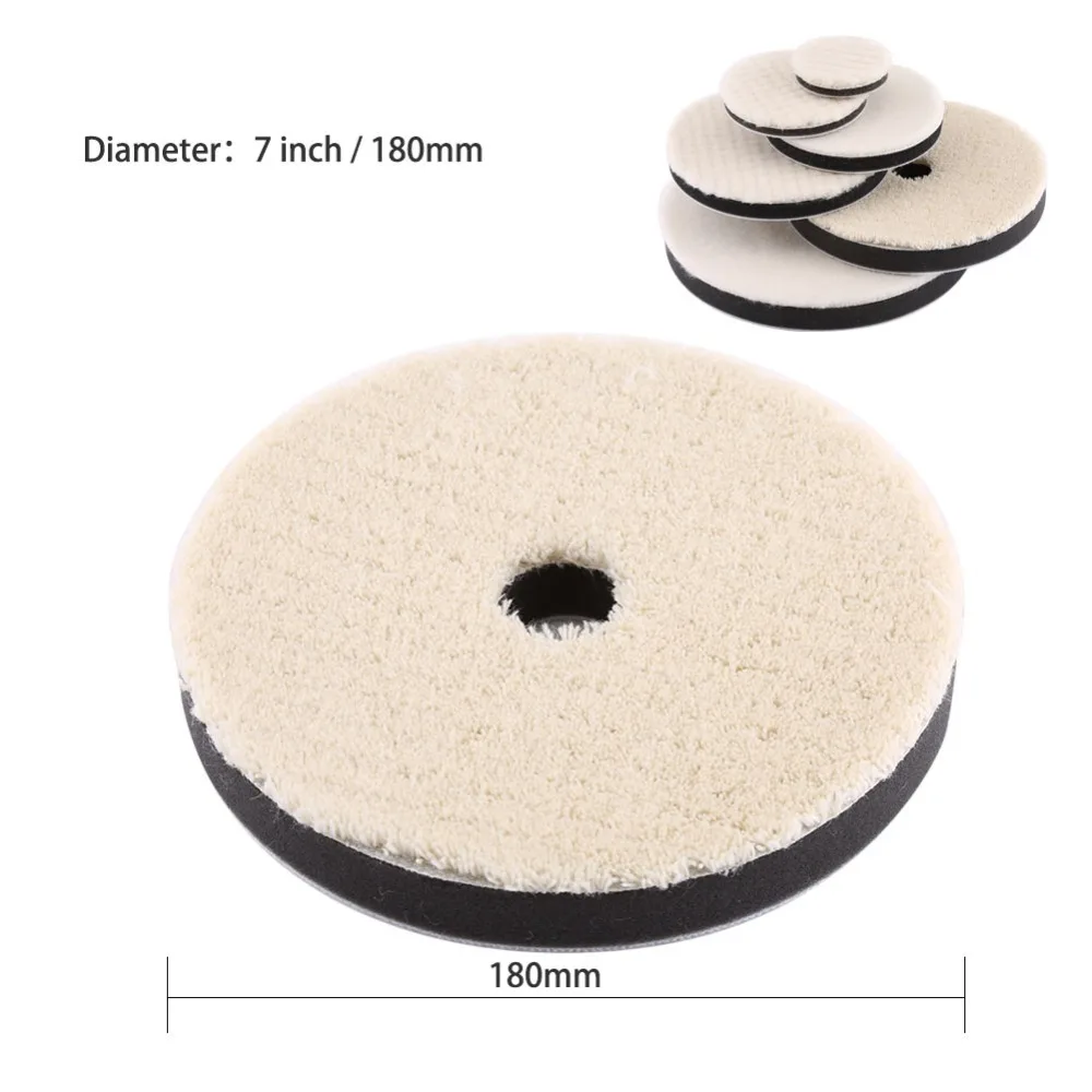 3PCS White Wool Polishing Pad 5 Inch/6 Inch/7 Inch Wool Auto Detailing Pad Universal Coarse / Medium / Fine Car Buffing Pad