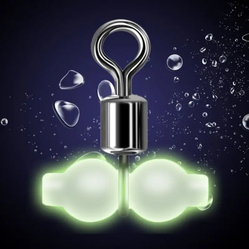 1 unids lote conector pesca nocturna pesca en el mar de agua dulce giratorios luminosos pesca conector giratorio aparejos de mar gancho